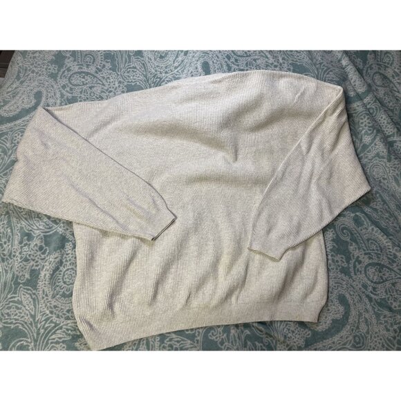 Eddie Bauer Sweater Men's XXXL Tall Cream Pullover Cotton Heavyweight Vintage‎ - Picture 3 of 4